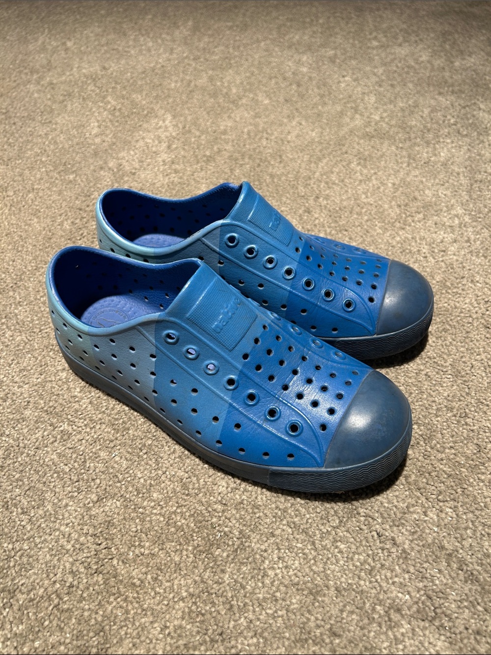 Native Shoes Kids Blue Perforated Slip-On Sandals